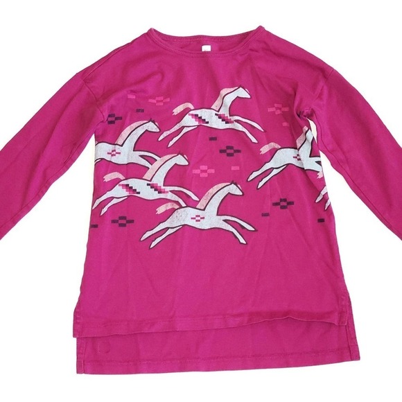 Tea Collection 6 Dakota Horses Tunic Top Magenta Pink - Picture 1 of 5